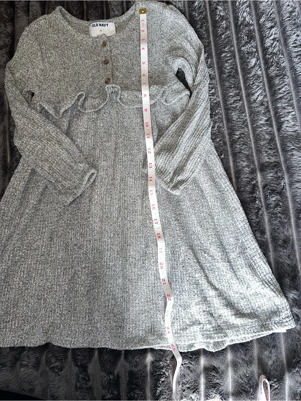 Old Navy toddler girl Gray Knit Long-Sleeve Dress